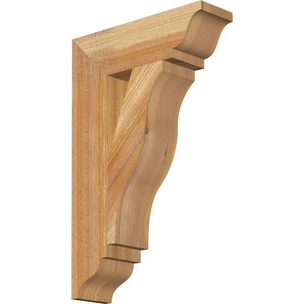 Ekena Millwork Funston Traditional Rough Sawn Bracket, Western Red Cedar, 4"W x 14"D x 22"H BKT04X14X22FST01RWR - main